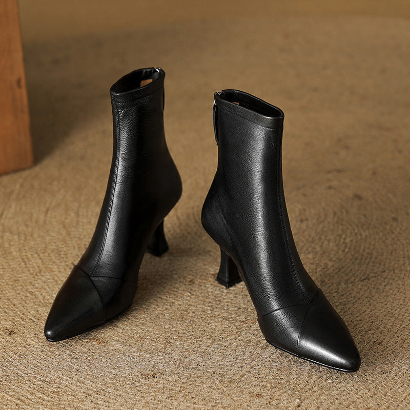 Anna-Berg | Black Leather Ankle Boots