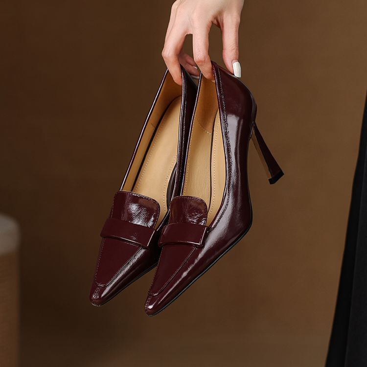 Anna-Berg | Elegant Pointed Toe Leather Heels