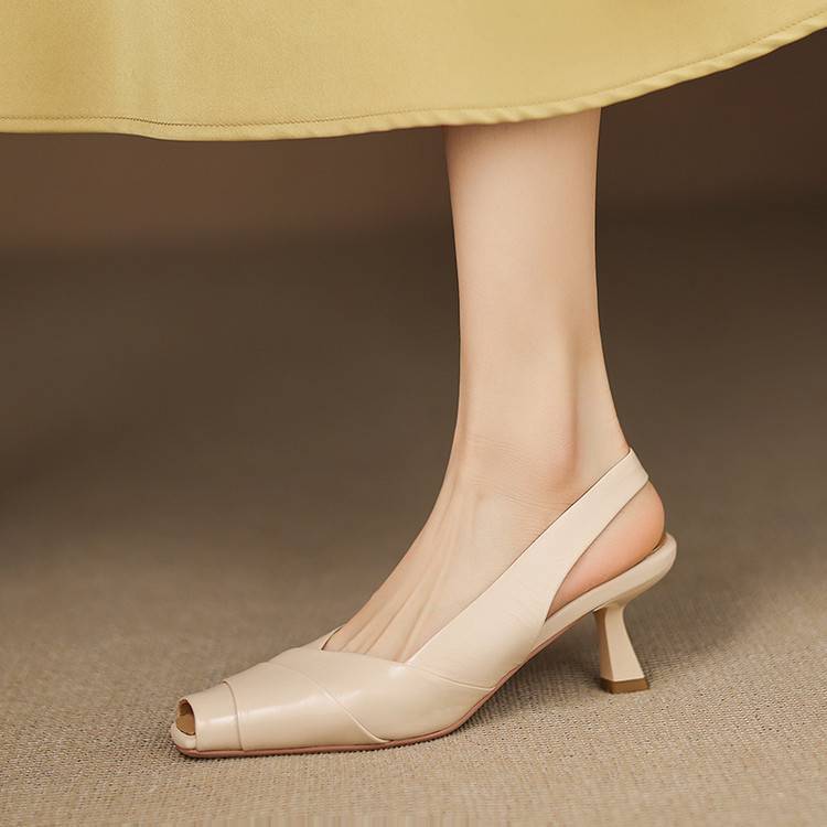 Anna-Berg | Genuine Leather Slingback Heels