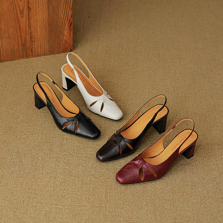Anna-Berg | Genuine Leather Slingback Heels