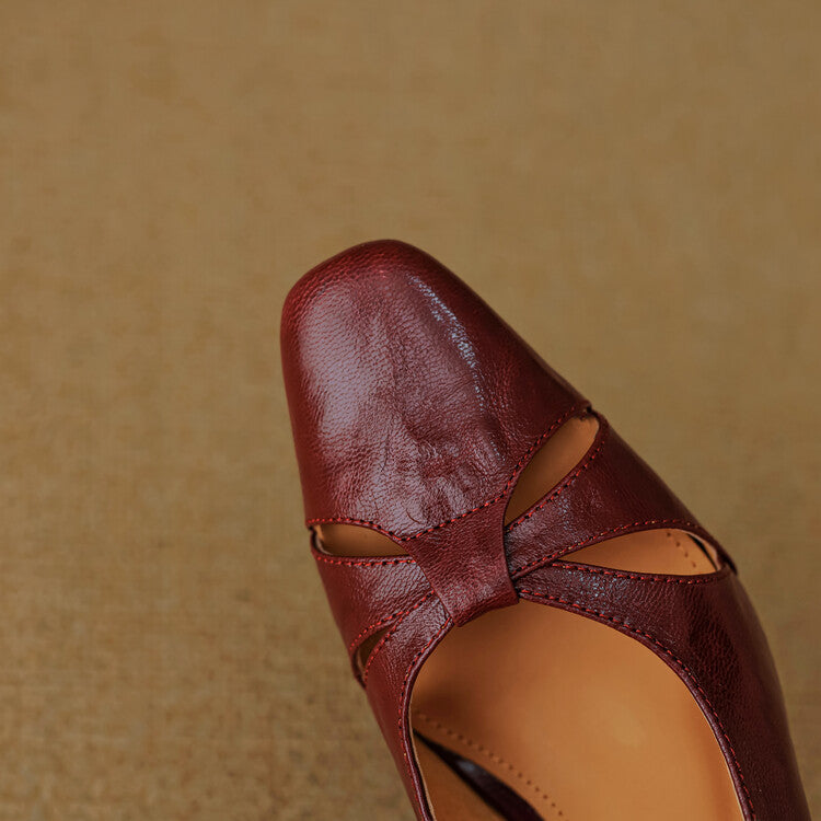 Anna-Berg | Genuine Leather Slingback Heels