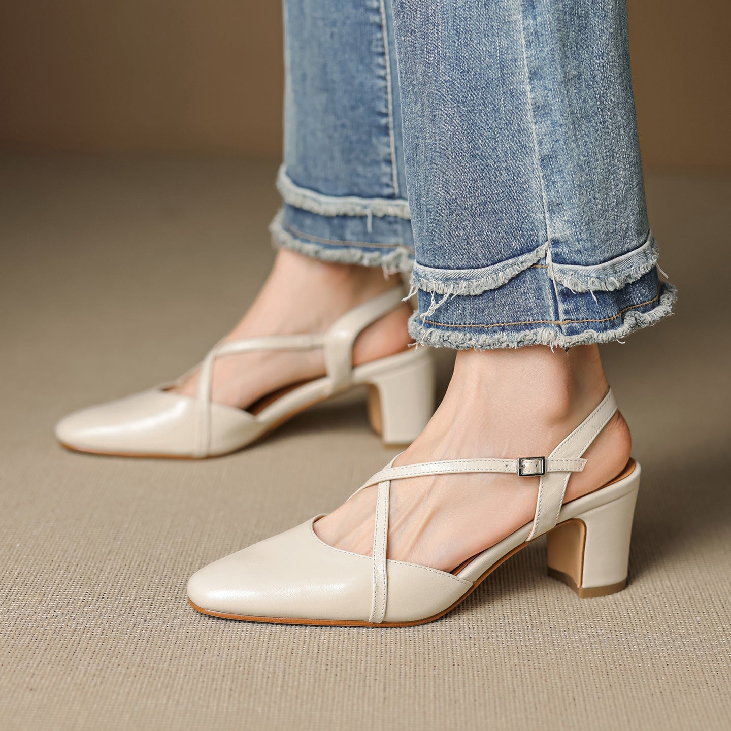 Anna-Berg | Leather Slingback Heels