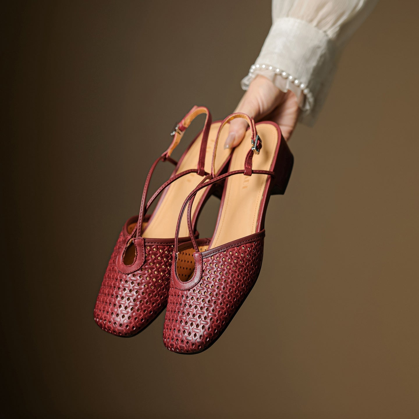 Anna-Berg | Genuine Leather Slingback Heels