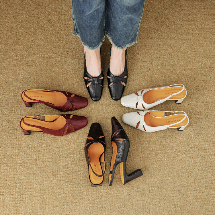 Anna-Berg | Genuine Leather Slingback Heels