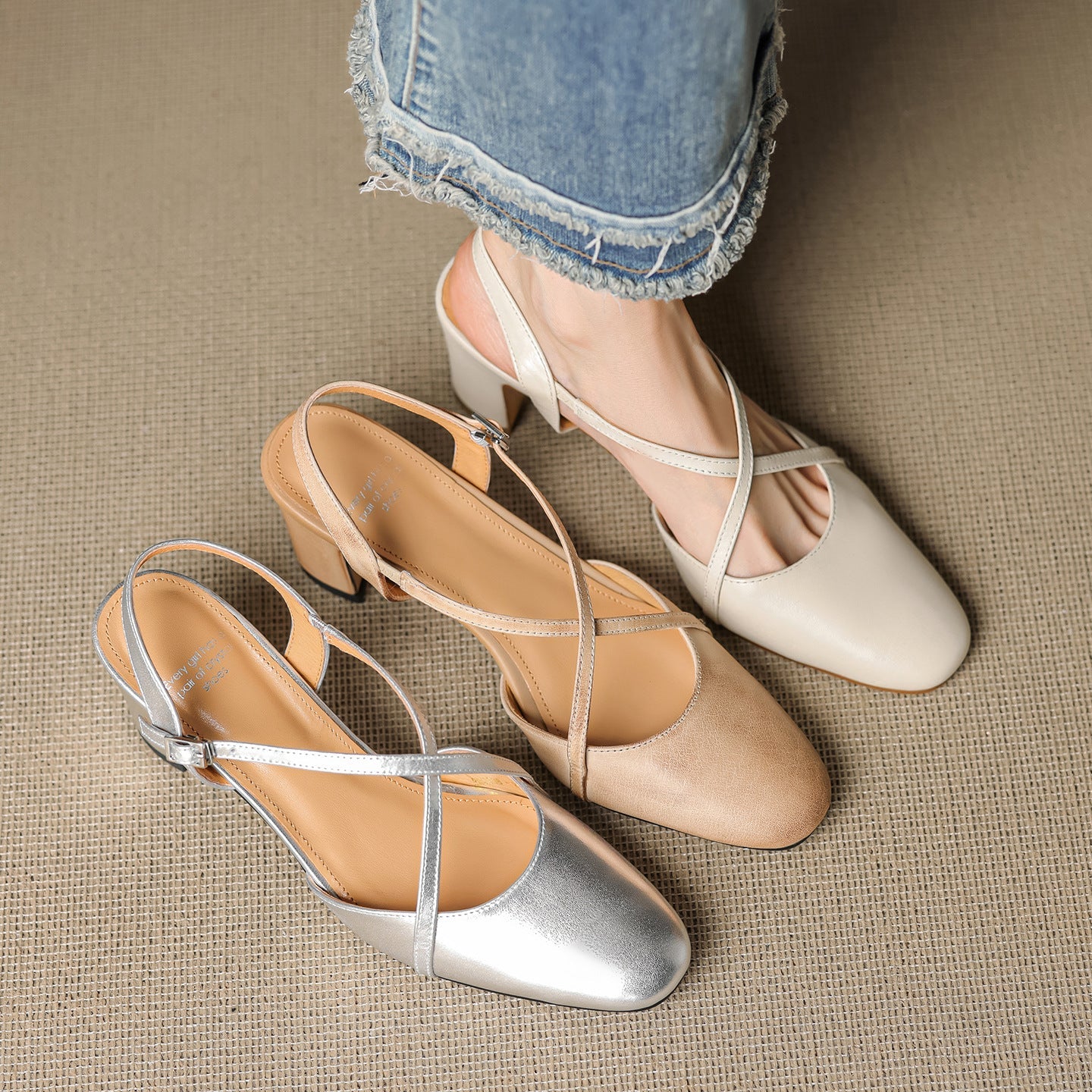 Anna-Berg | Leather Slingback Heels