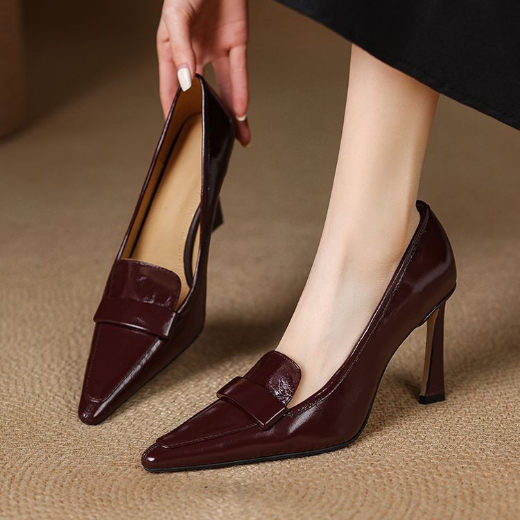 Anna-Berg | Elegant Pointed Toe Leather Heels
