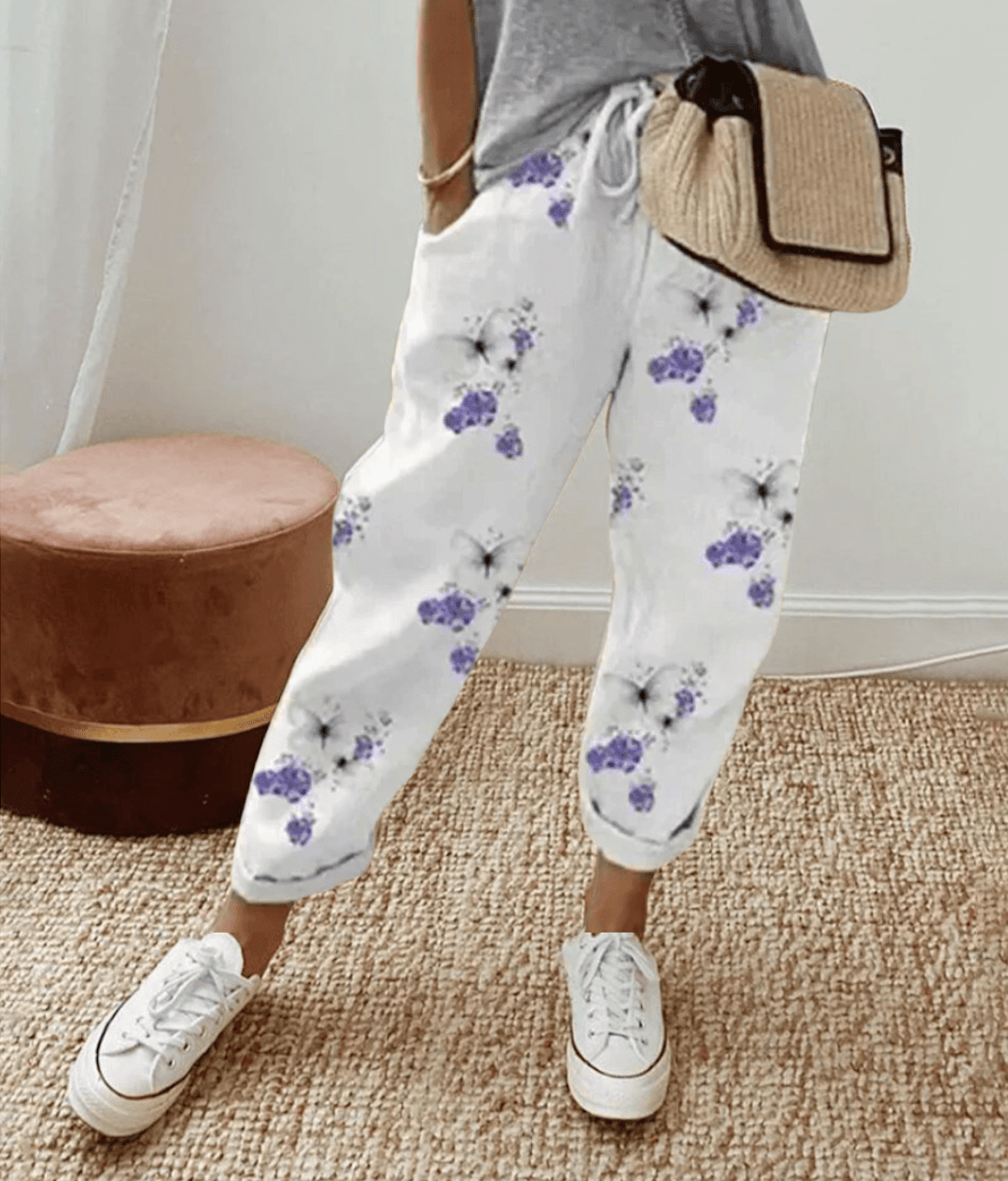 Anna-Berg | Sophisticated Flattering Fit & Comfort Waistband Trouser With Print