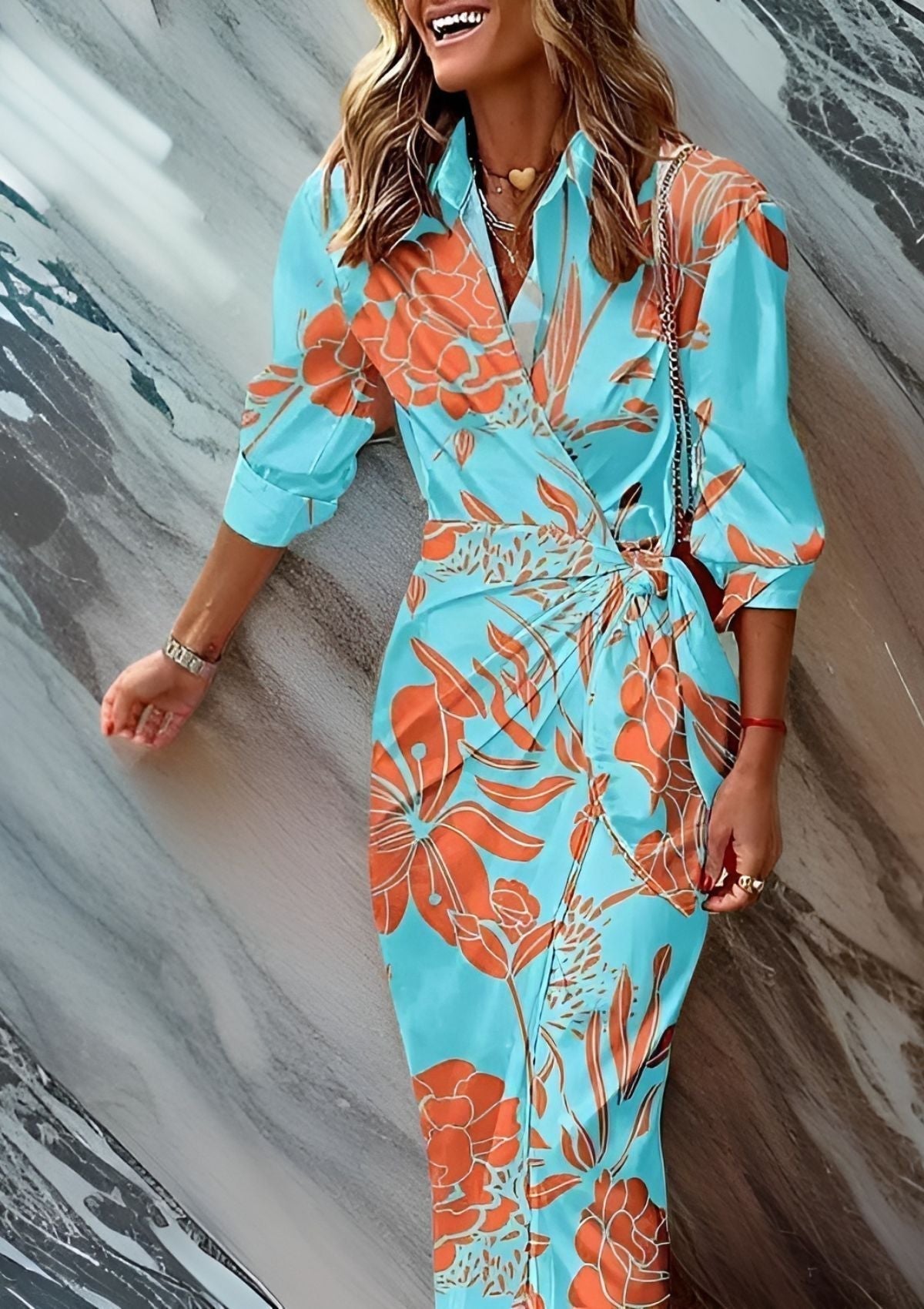 Anna-Berg | Feminine Wrap Dress With Stylish Pattern for Every Occasion
