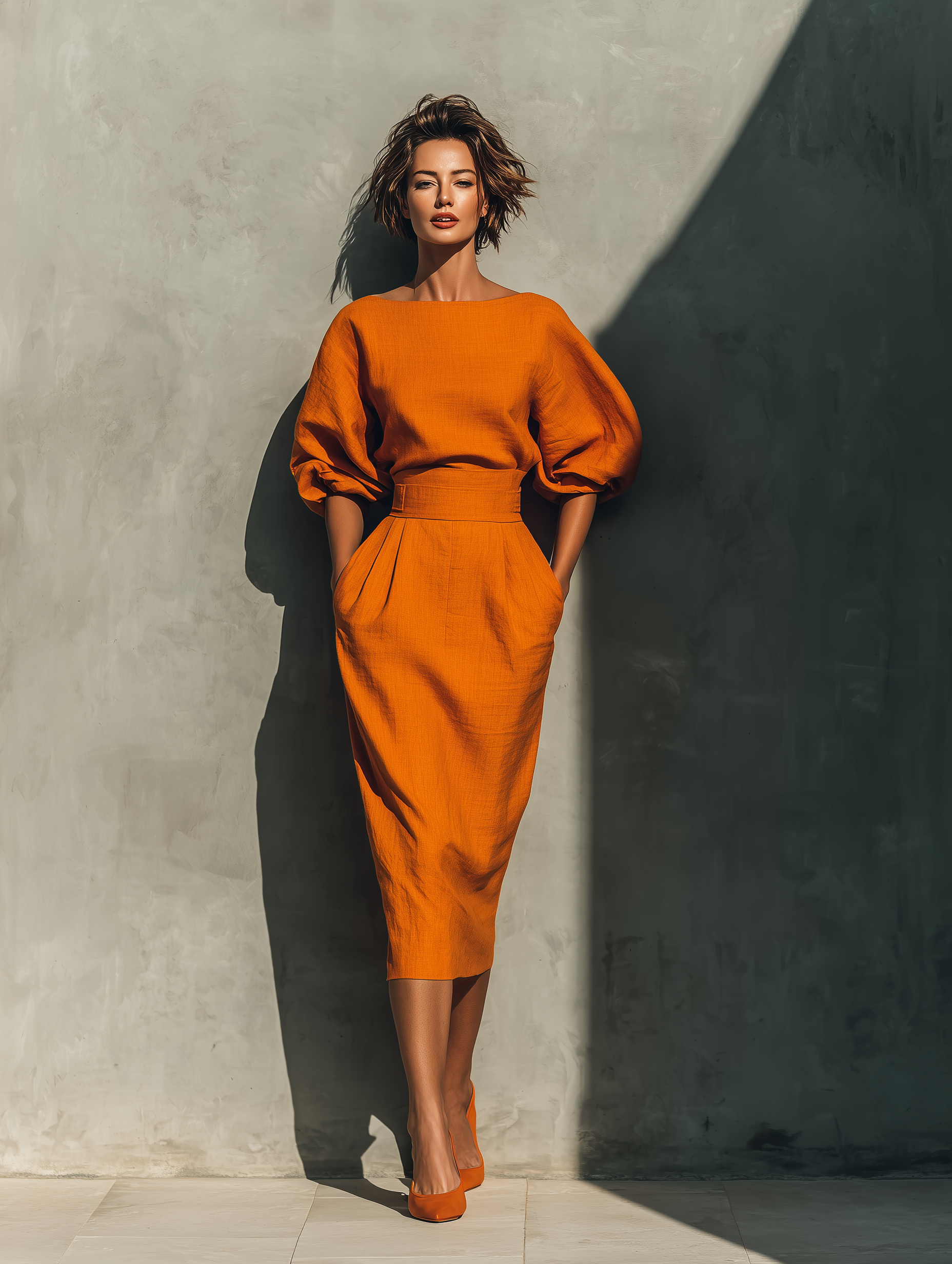Anna-Berg | Orange Linen Dress