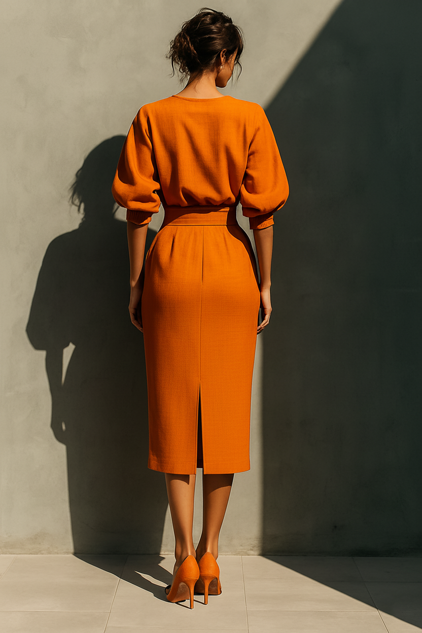 Anna-Berg | Orange Linen Dress