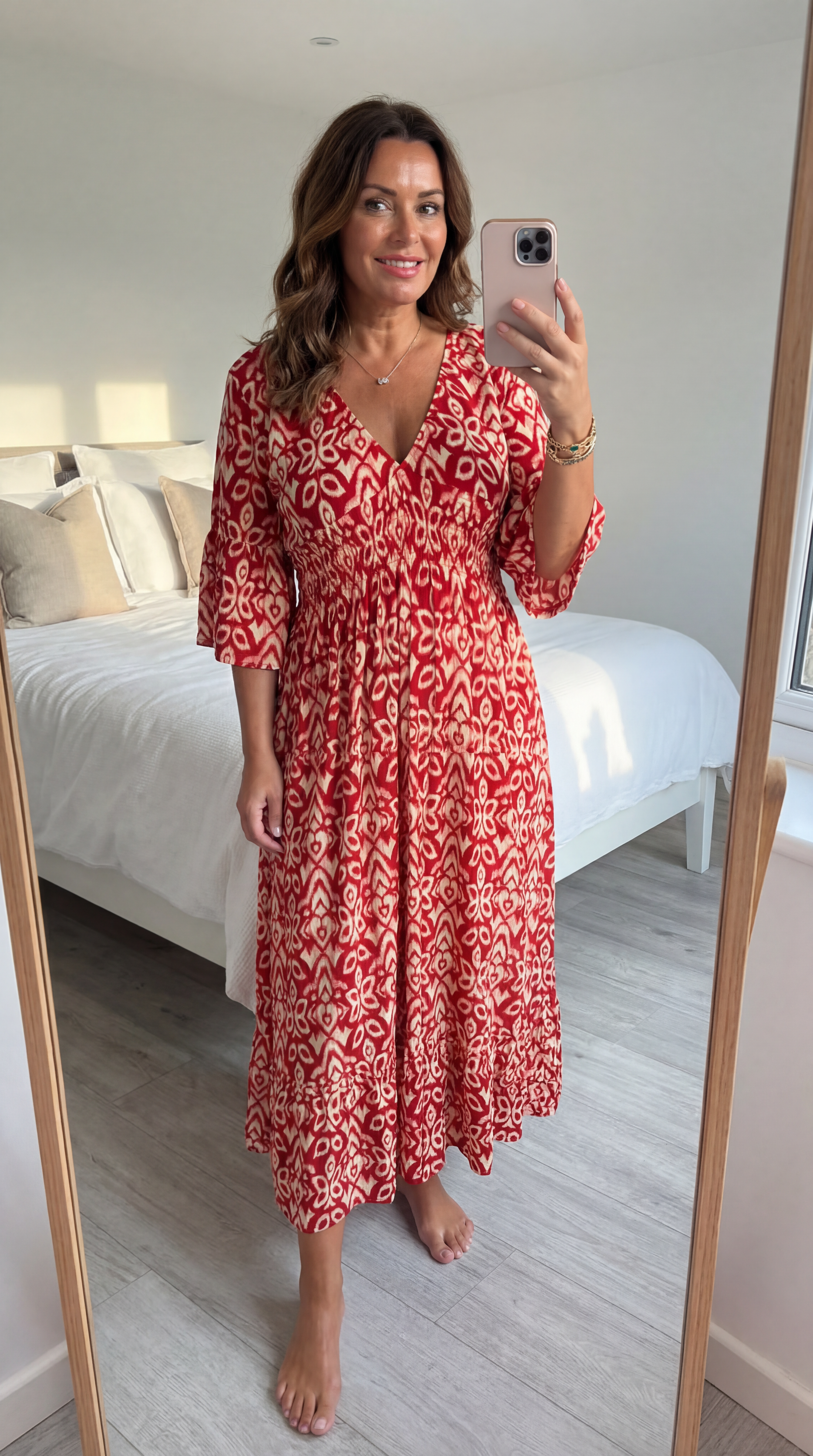 Anna-Berg | Flowing Bohemian Midi Dress By Selene for a Polished Look