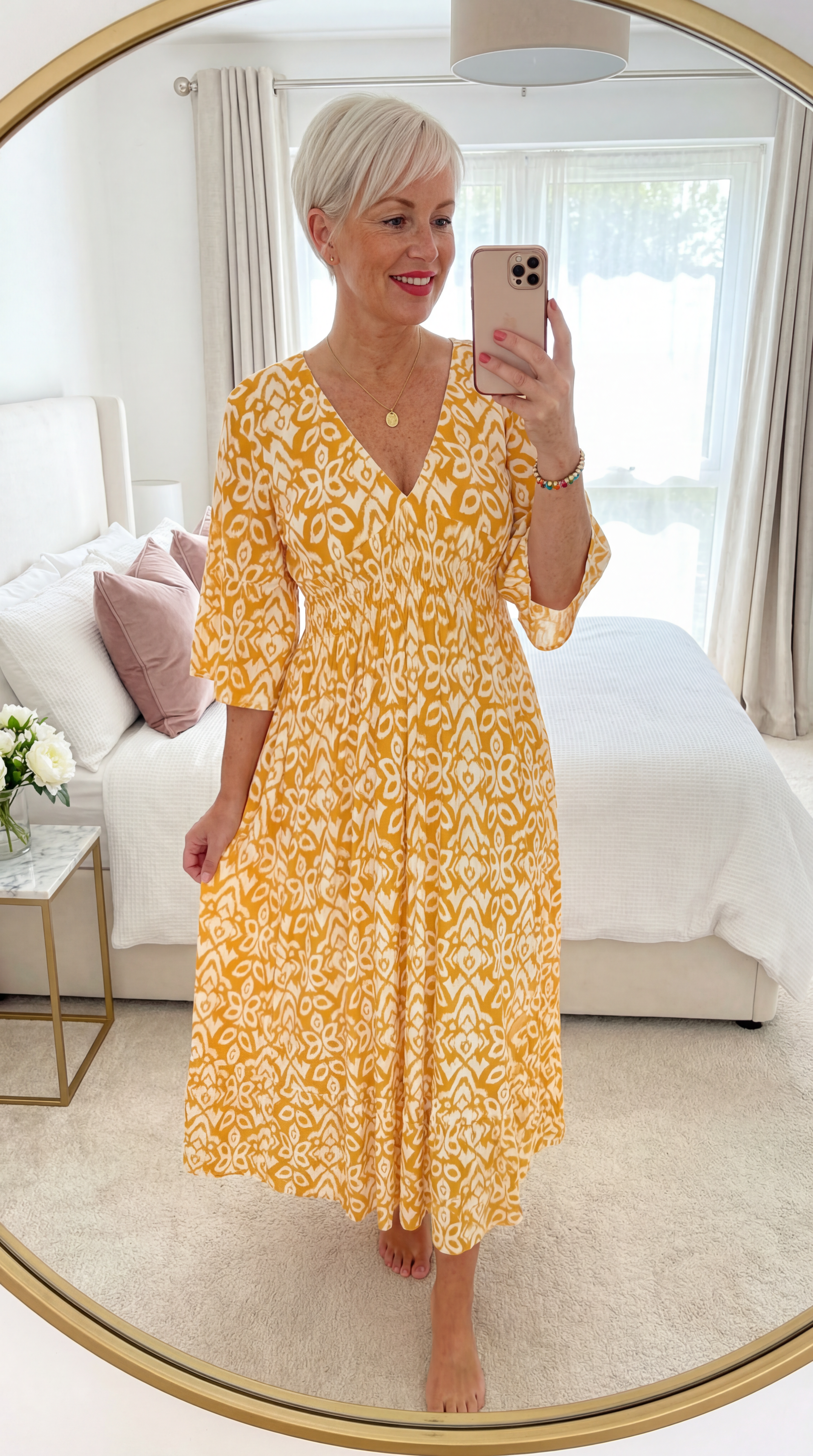 Anna-Berg | Flowing Bohemian Midi Dress By Selene for a Polished Look