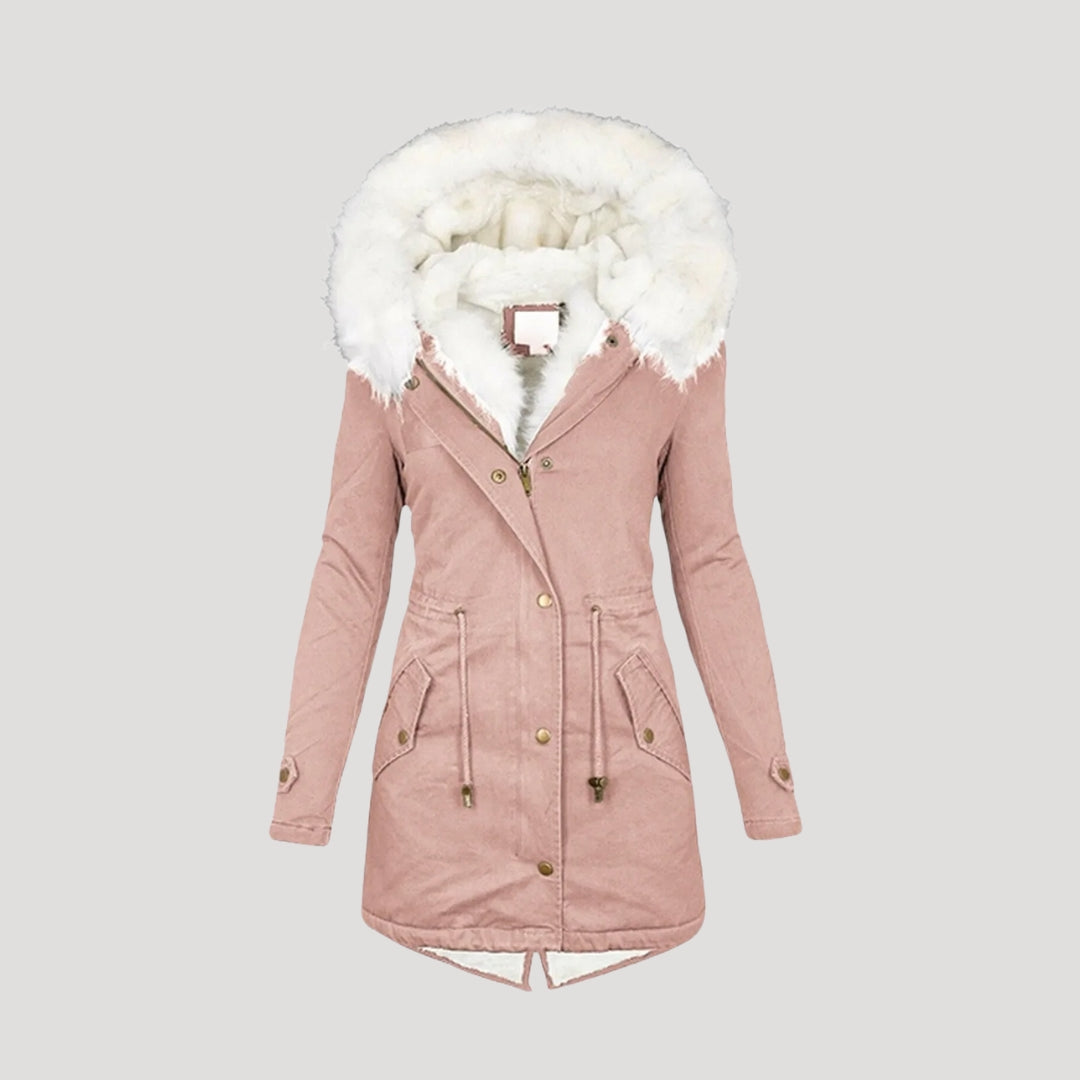 Anna-Berg | Winter Parka - Faux Fur Hood, Belted Design