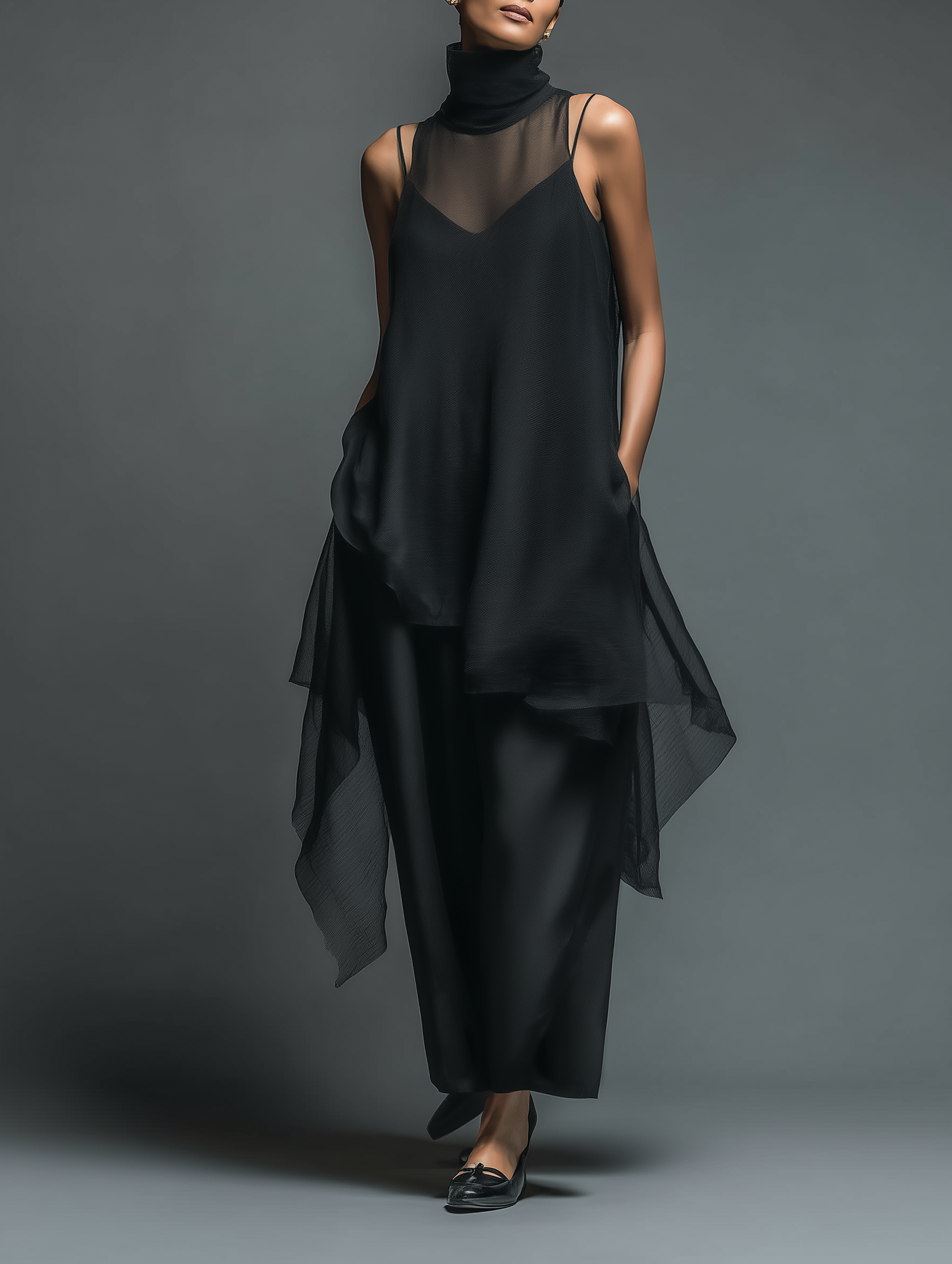 Anna-Berg | Red Chiffon Dress