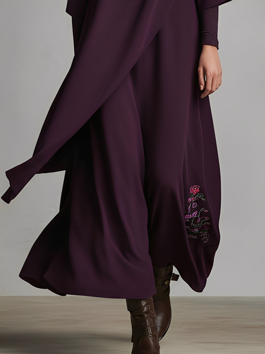 Anna-Berg | Red Cotton Turtleneck Evening Dress