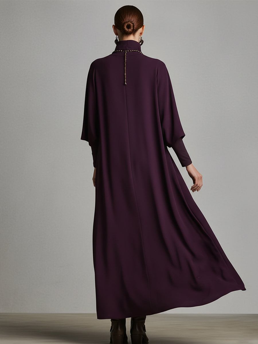 Anna-Berg | Red Cotton Turtleneck Evening Dress
