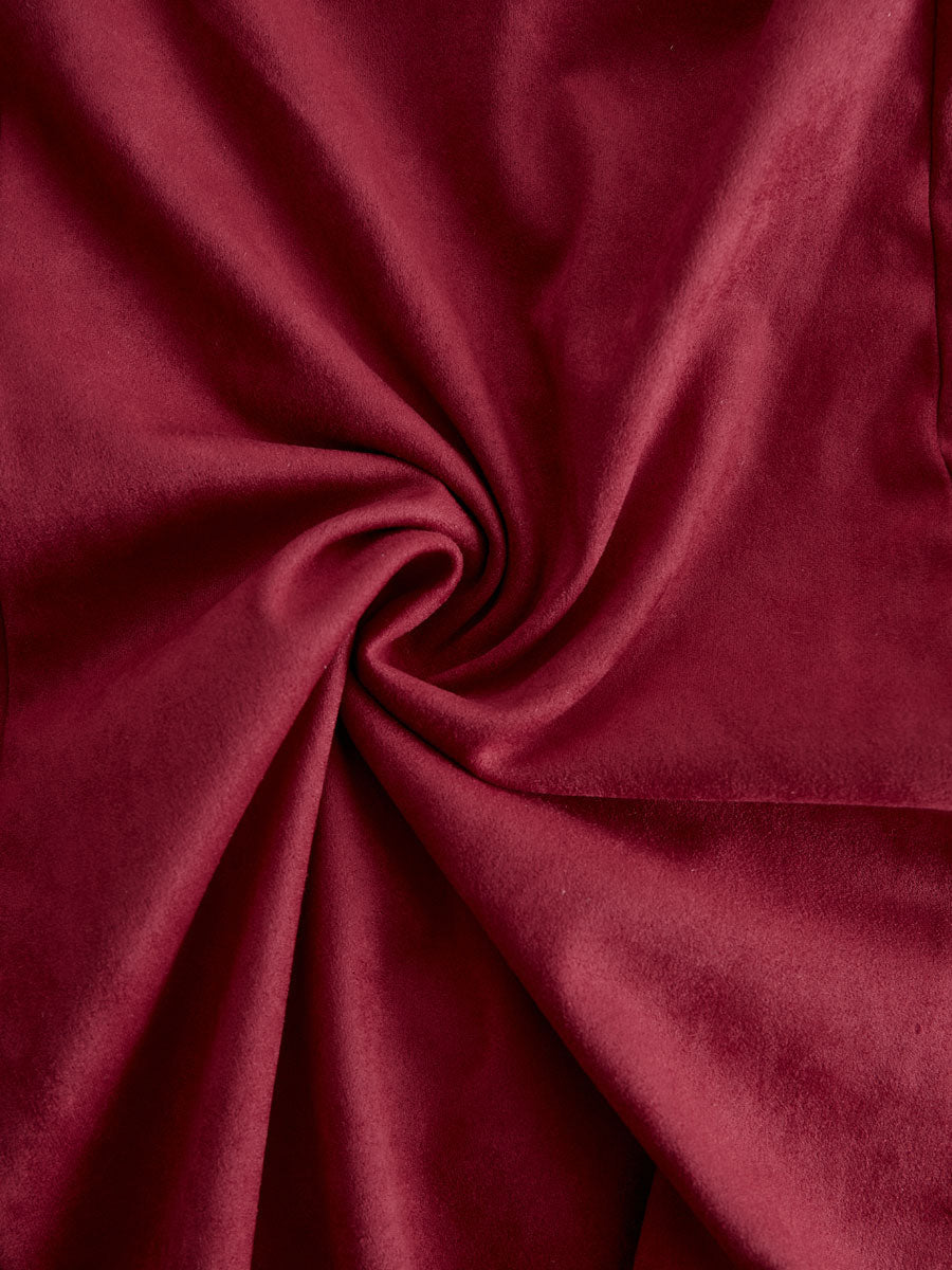 Anna-Berg | Red Faux Suede Slit Casual Dress