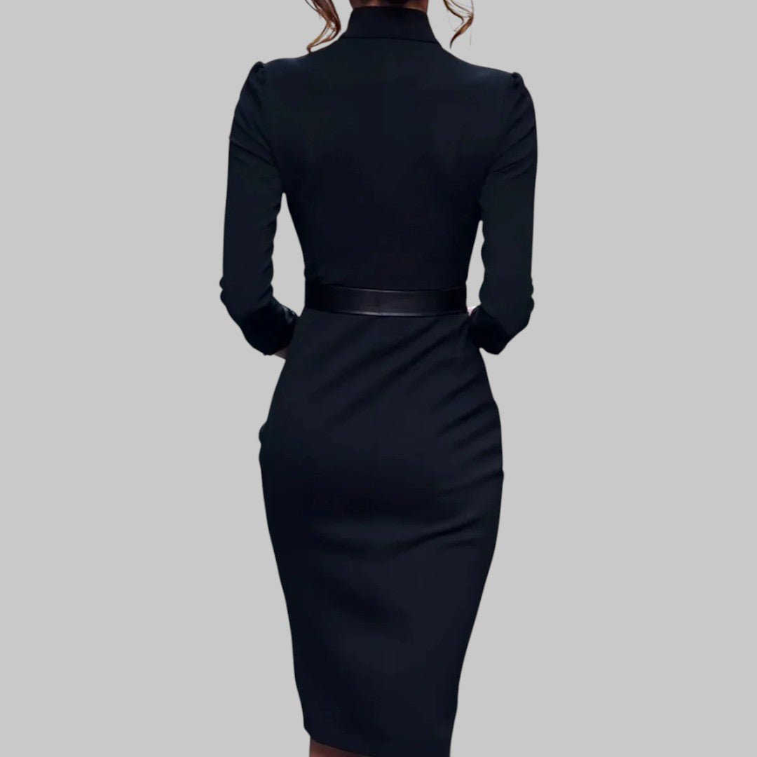 Anna-Berg | Sheath Midi Dress, Belted