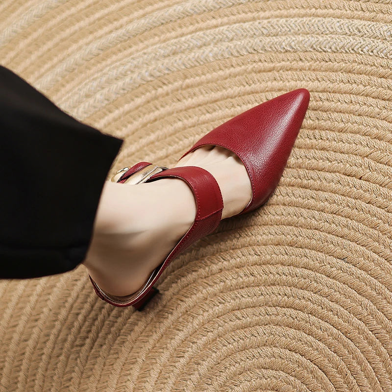 Anna-Berg | Garnet Leather Heels