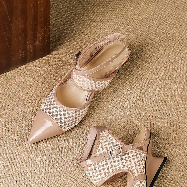 Anna-Berg | Velour Leather Slingbacks