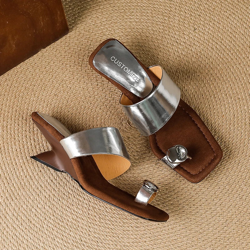 Anna-Berg | Silver Sculptural Heel Slide