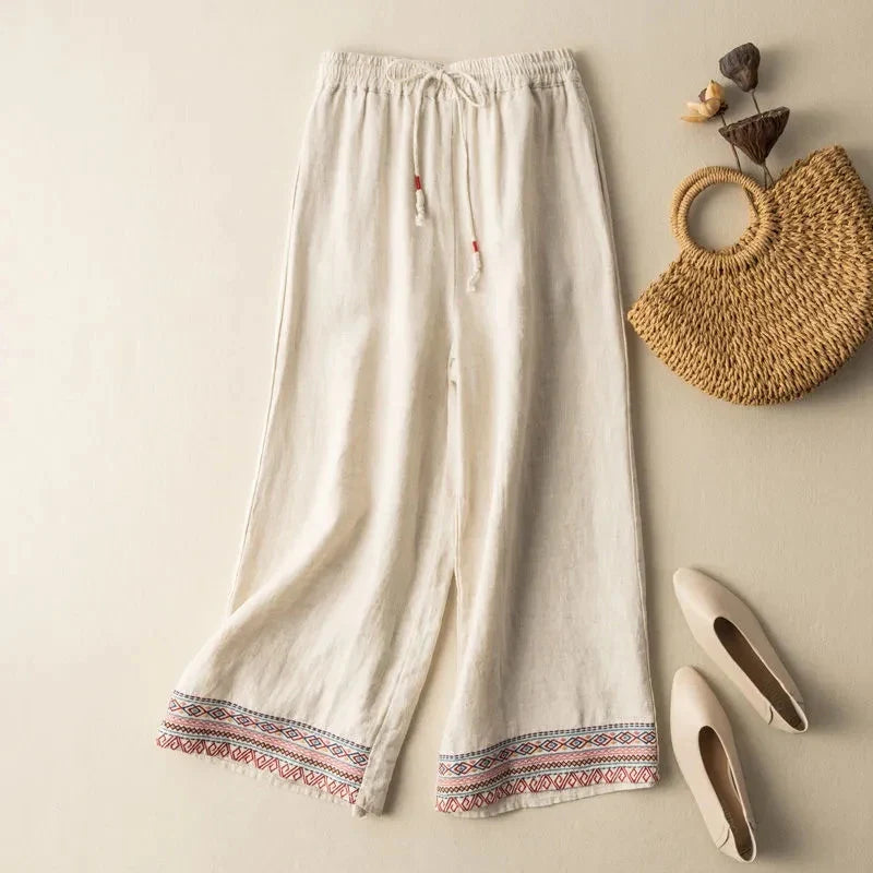 Anna-Berg | Wide-Leg High-Rise Cotton Pant