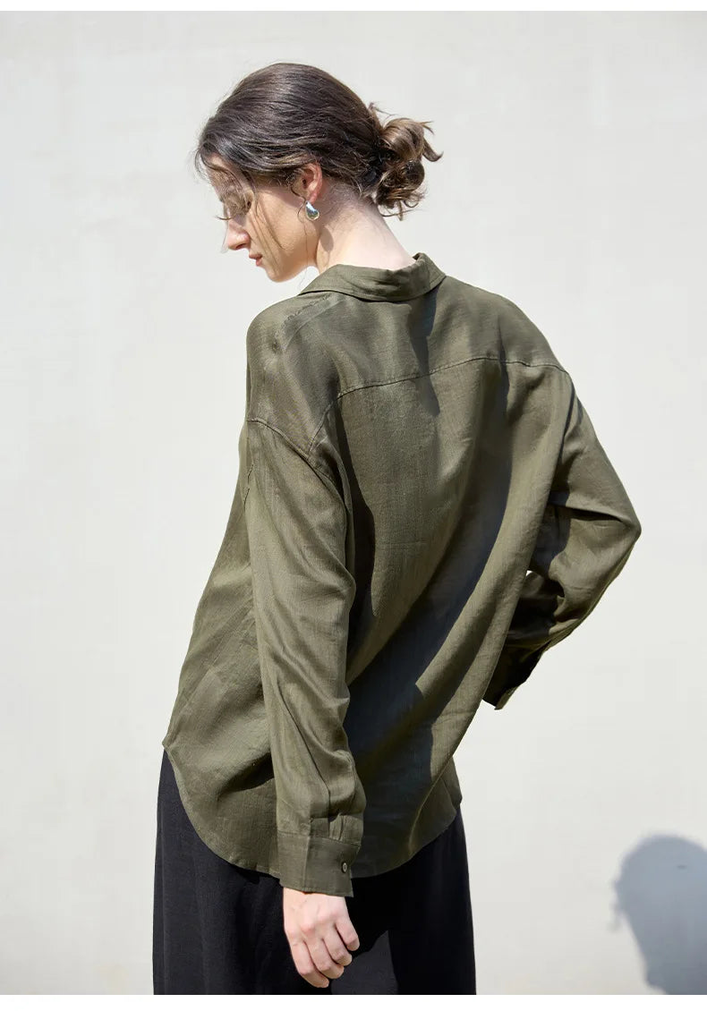 Anna-Berg | Relaxed Fit Button-Up Ramie Shirt