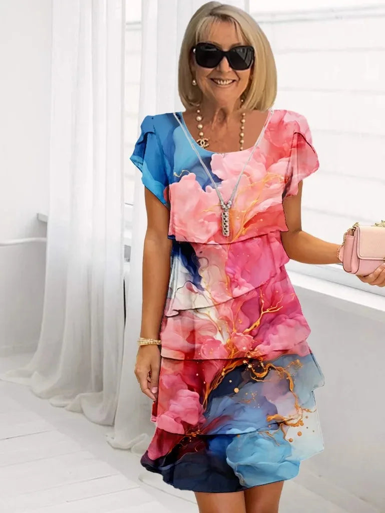 Anna-Berg | Elegant Comfort Ruffle Dress with a Flattering Silhouette