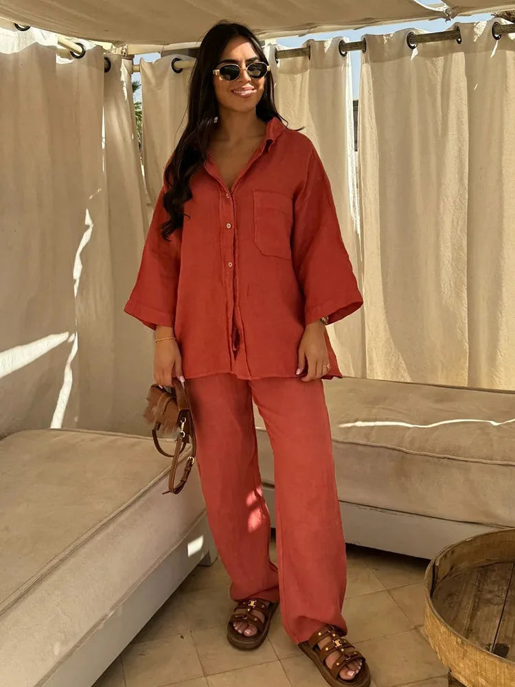 Anna-Berg | Relaxed Fit Linen Two-Piece Set