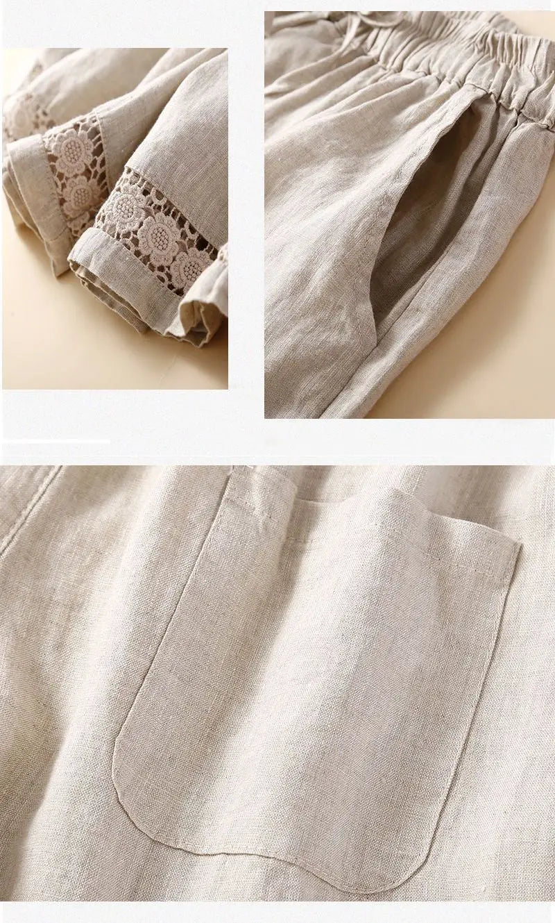 Anna-Berg | Embroidered Linen Shorts