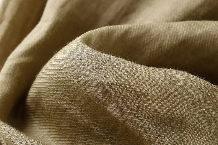 Anna-Berg | Stone High-Waist Wide-Leg Linen Trousers