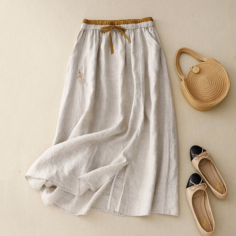 Anna-Berg | High-Waist Linen Skirt