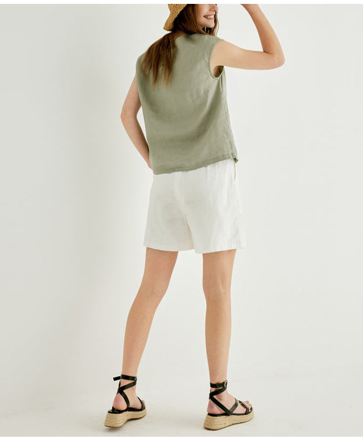 Anna-Berg | Petal Sleeve Linen Tee