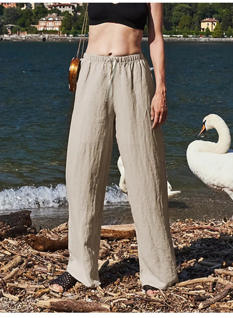 Anna-Berg | Sand Wide-Leg Linen Pant