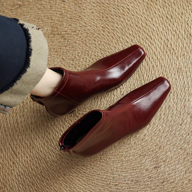 Anna-Berg | Black Leather Ankle Boots