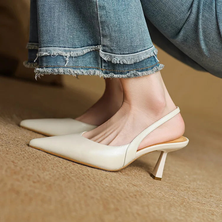 Anna-Berg | Leather Slingback Heels