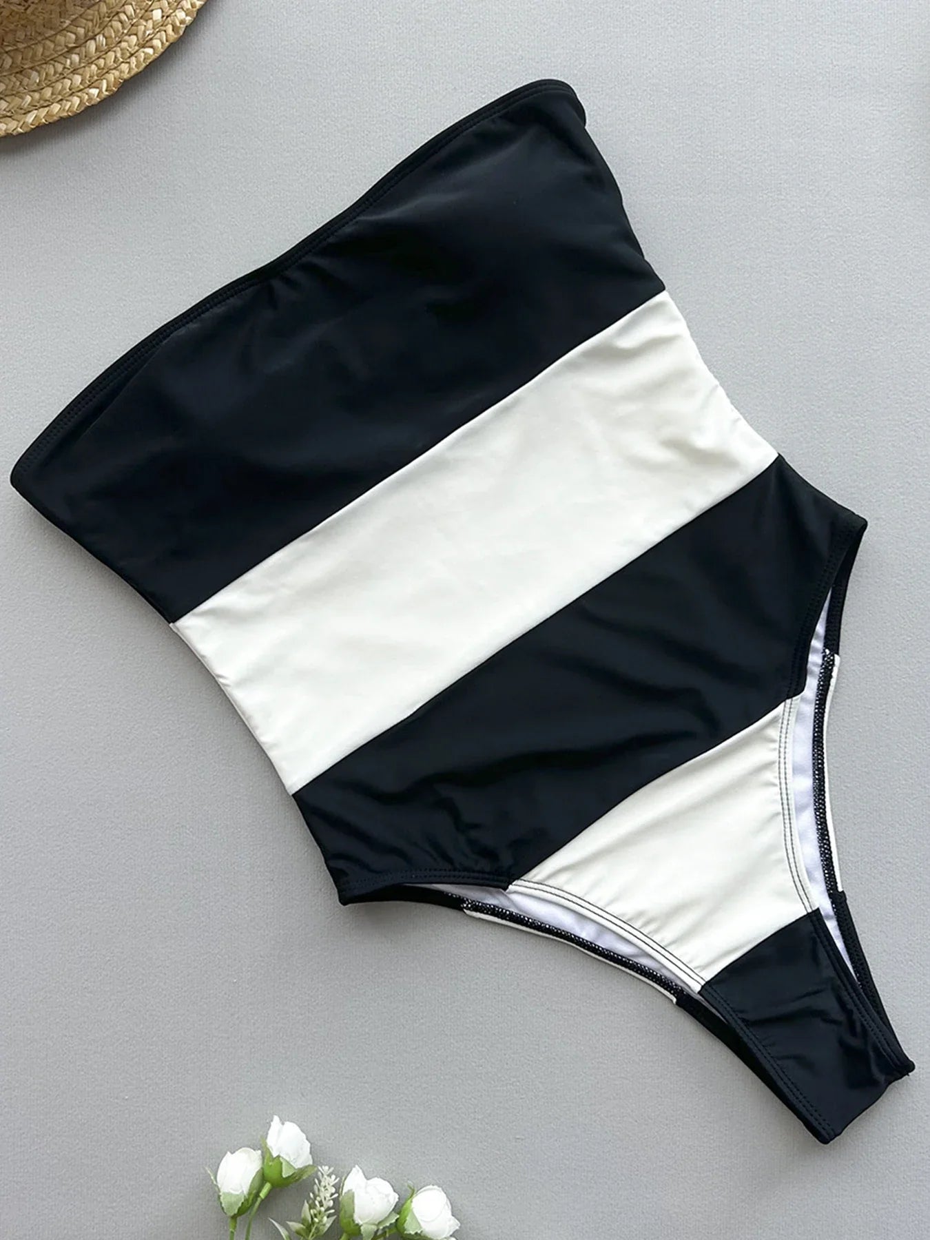 Anna-Berg | Multicolor Strapless Patchwork Stretch Swimsuit
