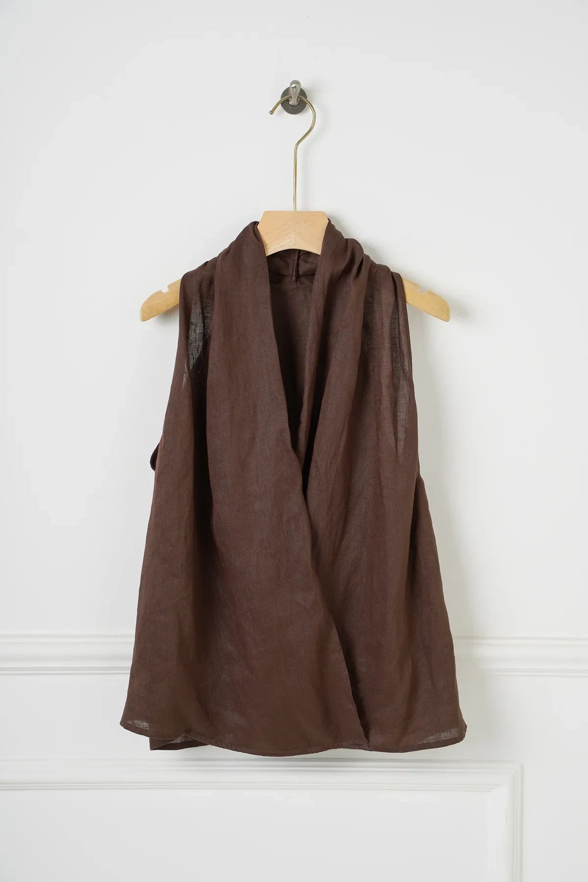 Anna-Berg | Natural Draped Linen Vest