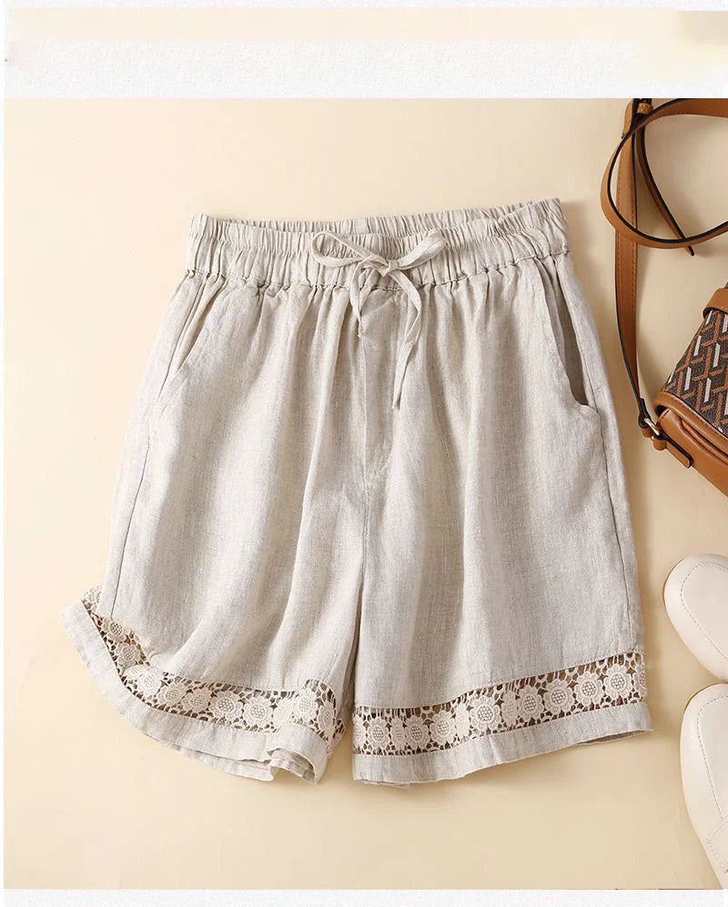 Anna-Berg | Embroidered Linen Shorts