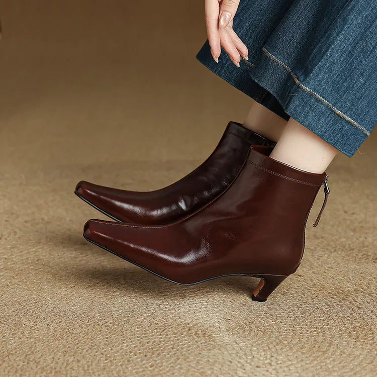 Anna-Berg | Black Leather Ankle Boots