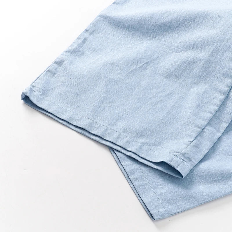 Anna-Berg | Natural Drawstring Waist Relaxed Fit Linen Pant