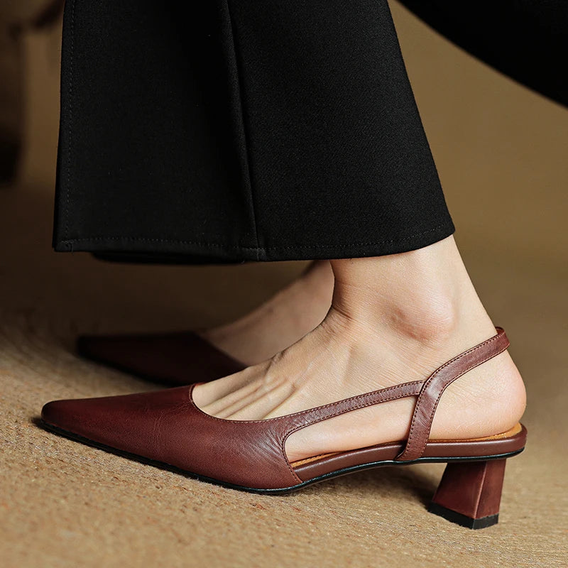 Anna-Berg | Leather Slingback Heels