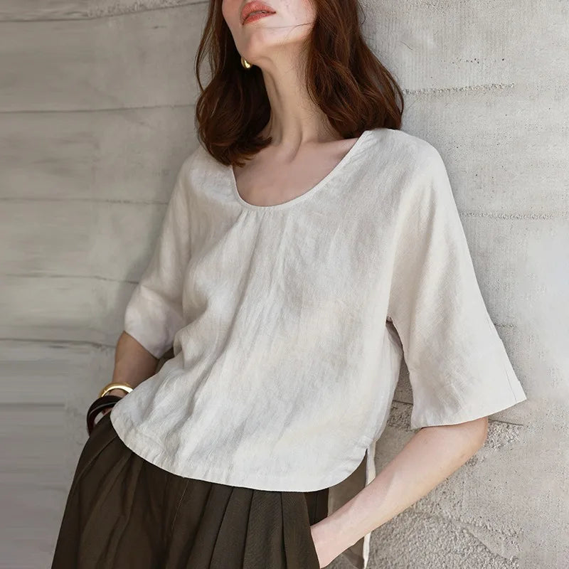Anna-Berg | V-Neck Boxy-Fit Hemp Top