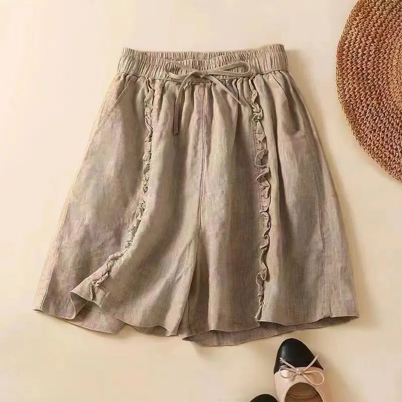 Anna-Berg | Ruffle-Trim Linen Shorts