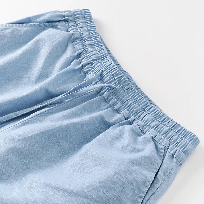 Anna-Berg | Natural Drawstring Waist Relaxed Fit Linen Pant