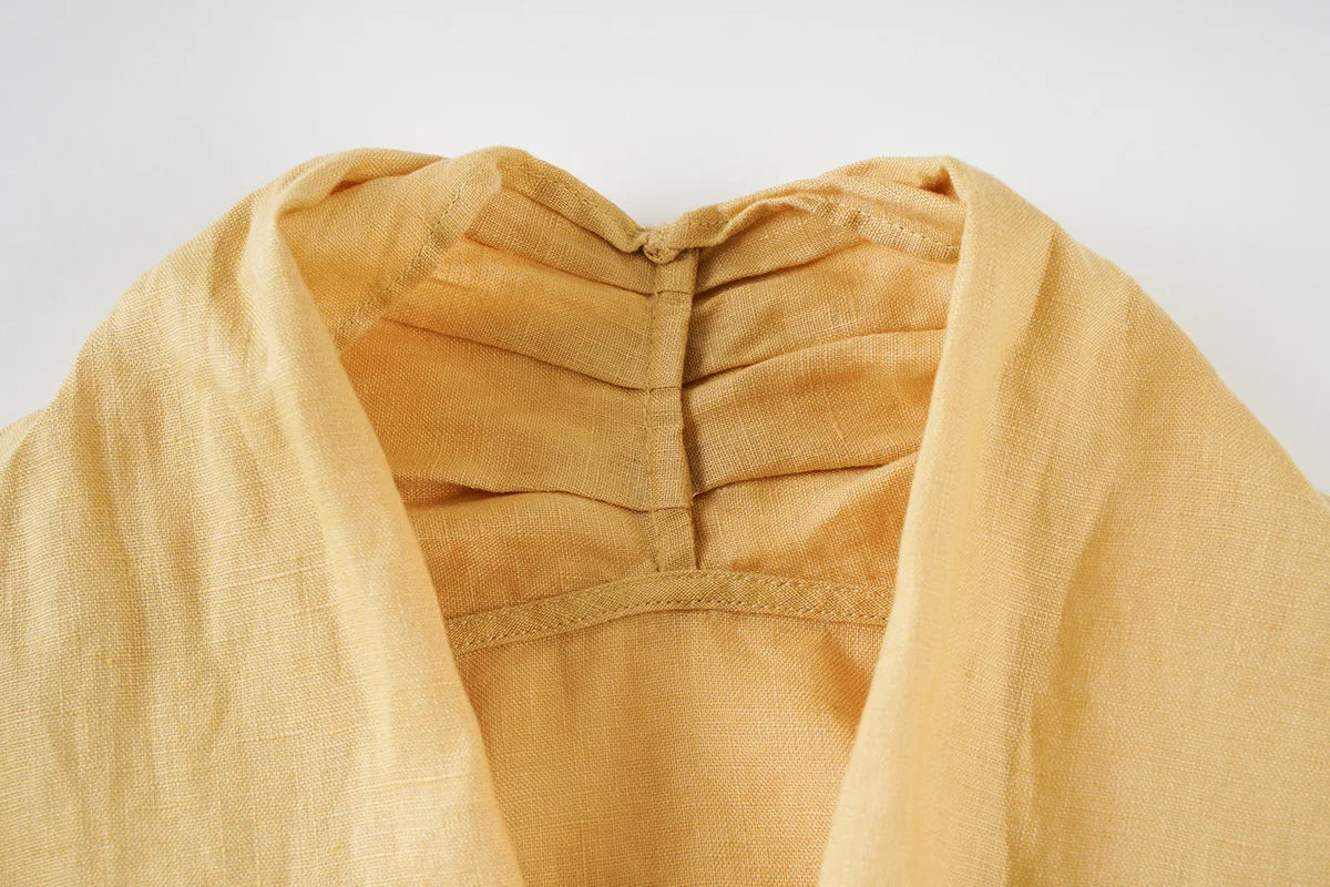 Anna-Berg | Natural Draped Linen Vest