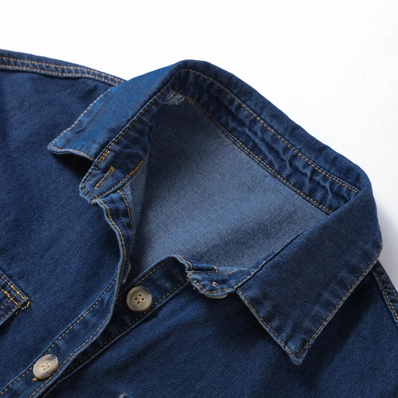 Anna-Berg | Blue Cropped Jacket High-Waist Jeans Denim 2-Piece Set