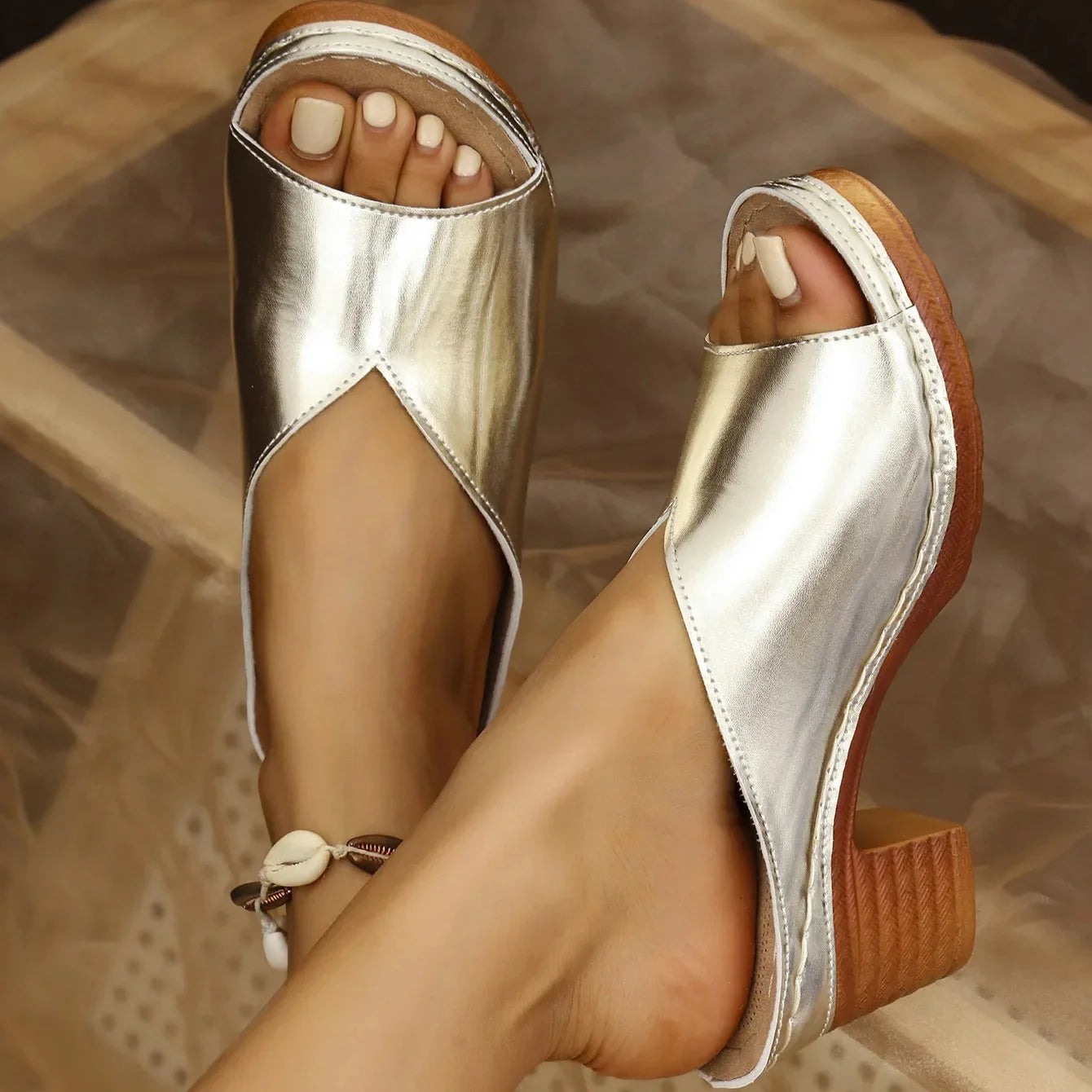 Anna-Berg | Leather Sandals with Ankle Strap