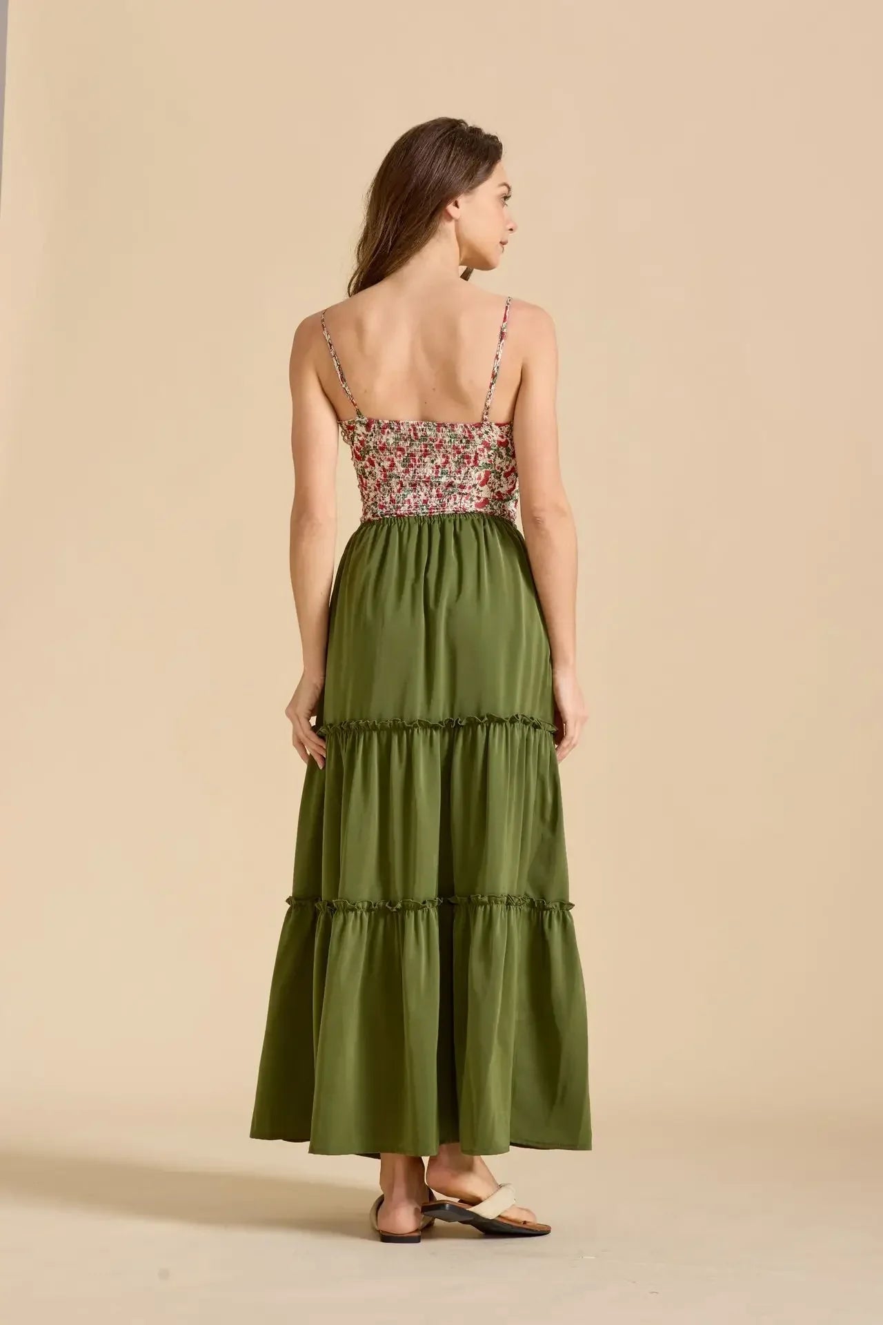 Anna-Berg | Sage Tiered Cotton Maxi Skirt