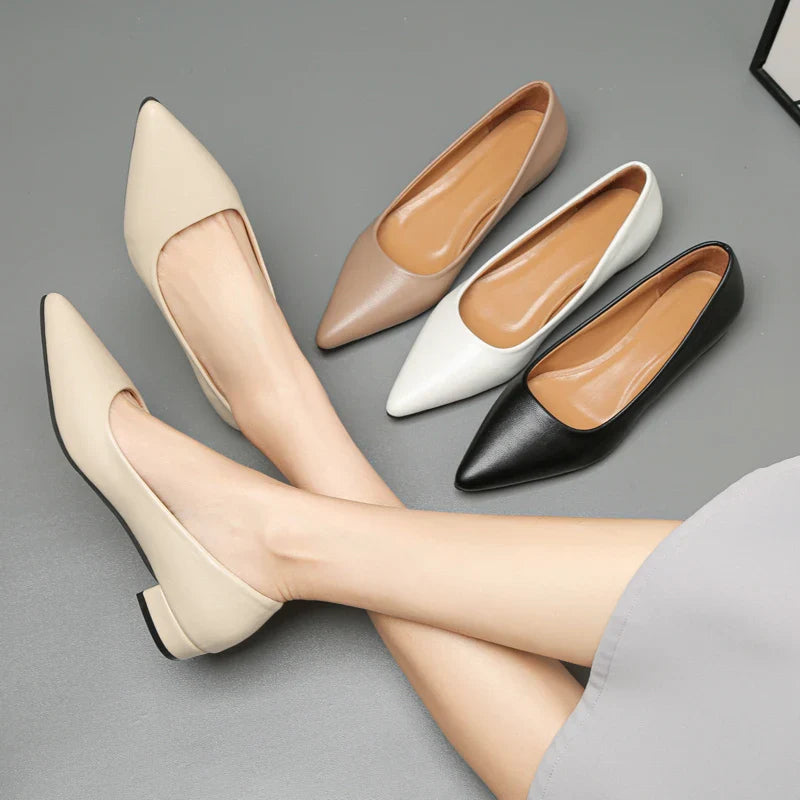 Anna-Berg | Elegant Pointed Toe Leather Pumps
